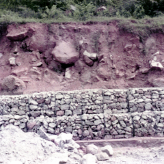 Gabion wall constructed in Penang, Malasia.