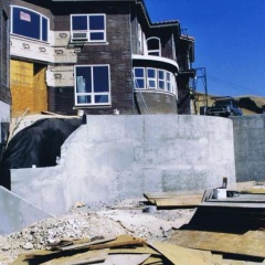 Tie back wall construction in the Bay Area California.