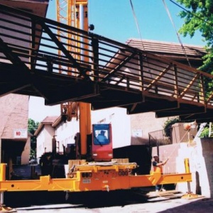 Pedestrian Bridge Construction in San Jose, CA.